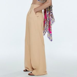 Zara wide leg menswear style pants M